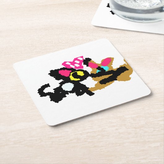 Kittens Valentine Rechteckiger Pappuntersetzer (angewinkelt)