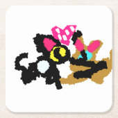 Kittens Valentine Rechteckiger Pappuntersetzer (Vorderseite)