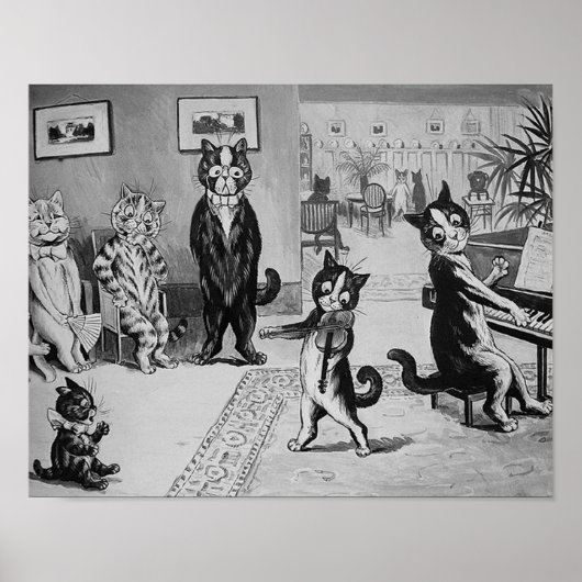 Kittens Violinist, Louis Wain Poster (Vorne)
