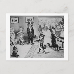 Kittens Violinist, Louis Wain Postkarte
