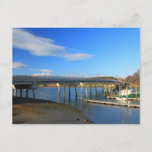 Kittery Maine Boat and Bridge Postkarte