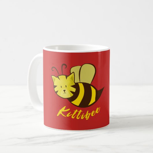 Kitti Bienen-Katzen-Entwurfs-Tasse Kaffeetasse (Vorderseite Links)