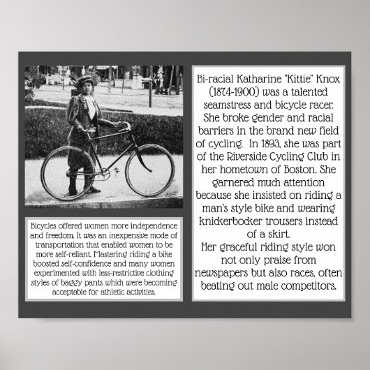 Kittie Knox Bi-racial Cyclist Bicycle Feminist Poster (Vorne)