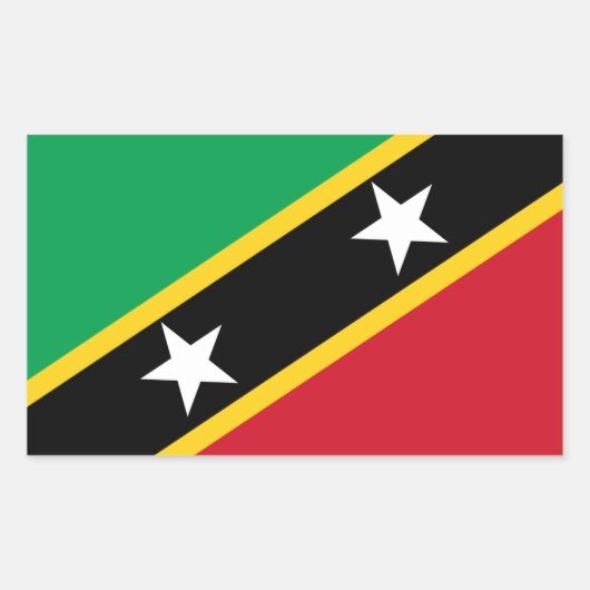 Kittitian / Nevisian Flag, Saint Kitts und Nevis Rechteckiger Aufkleber (Vorderseite)