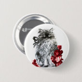 KITTKATZE, KÜCHE MIT ROTE ROSEN BUTTON (Vorne & Hinten)