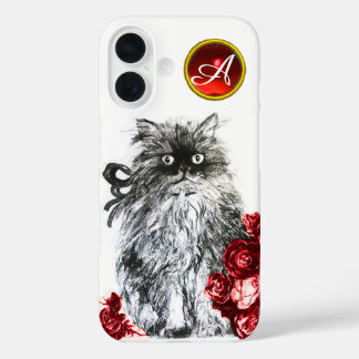 KITTKATZE, KÜCHE MIT ROTE ROSEN GEM MONOGRAM, weiß iPhone 16 Hülle