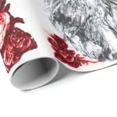 KITTKATZE /KÜCHE MIT ROTE ROSEN Schwarz-weiß Geschenkpapier (Rolleneckpunkt)