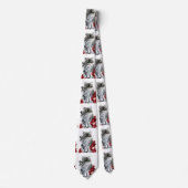 KITTKATZE, KÜCHE MIT ROTE ROSEN Schwarz-weiß Krawatte (Vorderseite)