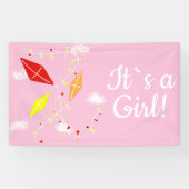 Kitts in Sky Pink Es ist eine Girl Baby Dusche Banner (Horizontal)