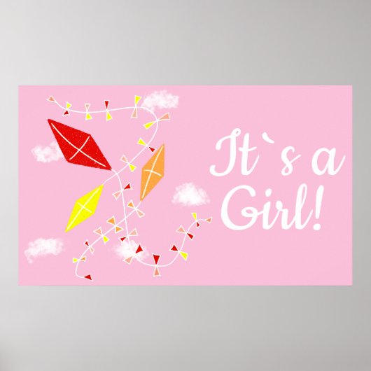 Kitts in Sky Pink Es ist eine Girl Baby Dusche Poster (Vorne)
