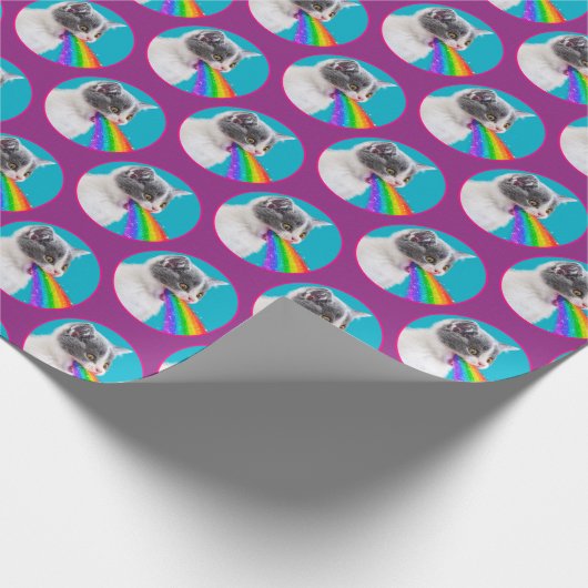 Kitts Spits Up Rainbow Geschenkpapier (Ecke)