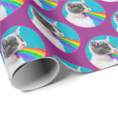 Kitts Spits Up Rainbow Geschenkpapier (Rolleneckpunkt)