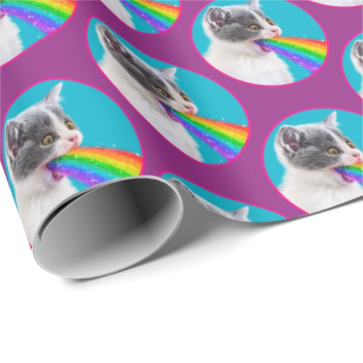 Kitts Spits Up Rainbow Geschenkpapier (Rolleneckpunkt)