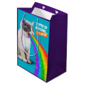 Kitts Spits Up Rainbow Mittlere Geschenktüte (Rückseite Schrägansicht)