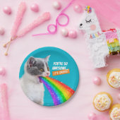 Kitts Spits Up Rainbow Pappteller (Party)