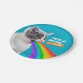 Kitts Spits Up Rainbow Pappteller (Schrägansicht)