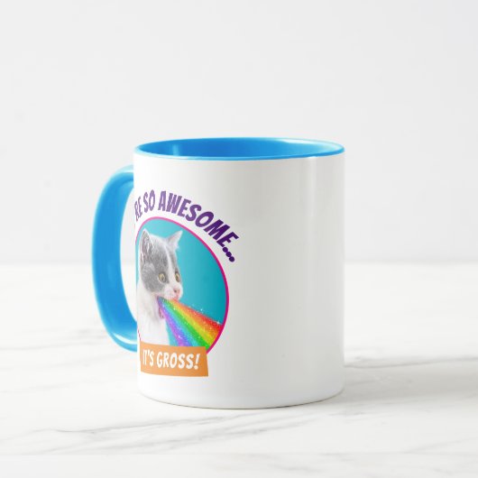 Kitts Spits Up Rainbow Tasse (Vorderseite Links)