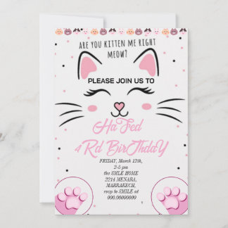 "Kitty and Friends Birthday Einladung", Druck P Einladung