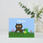 Kitty and Frosch Hello Postcard Postkarte (Stehend Vorderseite)