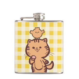 Kitty and Little Chicken Flachmann