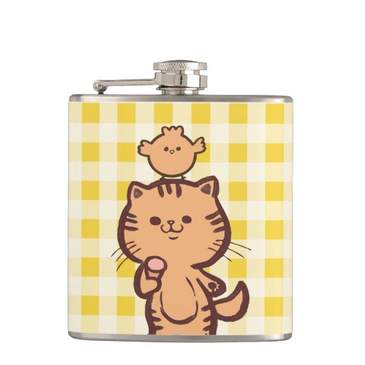 Kitty and Little Chicken Flachmann (Vorderseite)