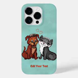 Kitty and Puppy , bearbeiten Sie Ihren Text Case-Mate iPhone 14 Pro Hülle