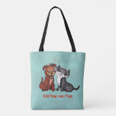 Kitty and Puppy , bearbeiten Sie Ihren Text Tasche (Rückseite)