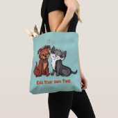Kitty and Puppy , bearbeiten Sie Ihren Text Tasche (Von Nahem)