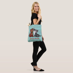 Kitty and Puppy , bearbeiten Sie Ihren Text Tasche