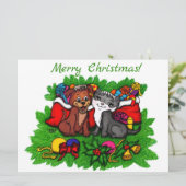 Kitty and Puppy , Happy XMas (Stehend Vorderseite)