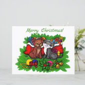 Kitty and Puppy , Happy XMas (Stehend Vorderseite)