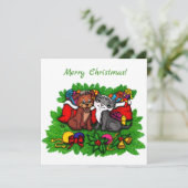Kitty and Puppy , Happy XMas (Stehend Vorderseite)