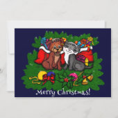 Kitty and Puppy , Happy XMas Card (Vorderseite)