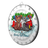 Kitty and Puppy , Happy XMas Dartscheibe (Vorderseite rechts)