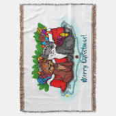 Kitty and Puppy , Happy XMas Decke (Vorderseite Vertikal)