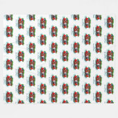 Kitty and Puppy , Happy XMas Fleecedecke (Vorderseite (Horizontal))