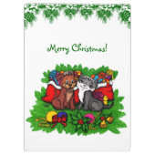 Kitty and Puppy , Happy XMas Klemmbrett (Rückseite)