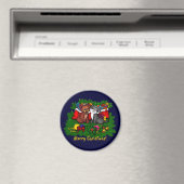 Kitty and Puppy , Happy XMas Magnet (In Situ (Geschirrspüler))
