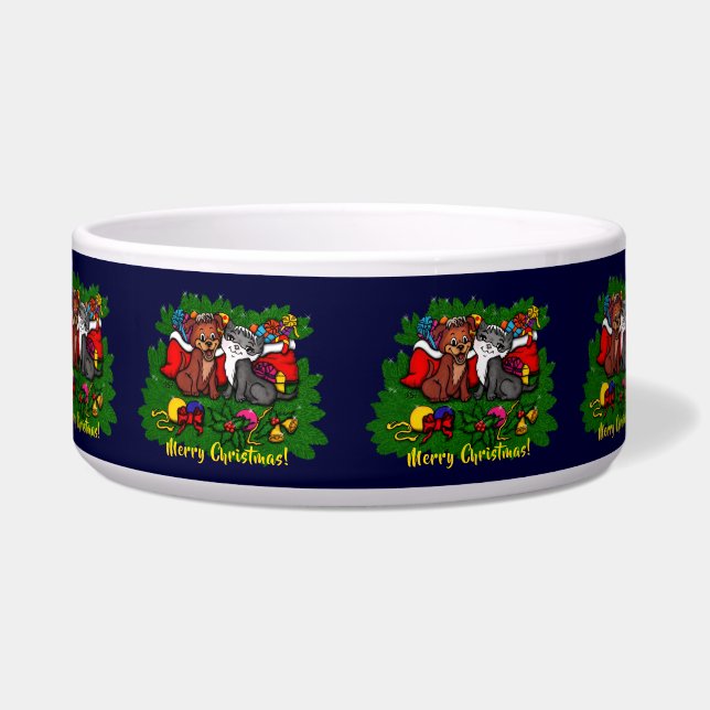 Kitty and Puppy , Happy XMas Napf (Vorderseite)