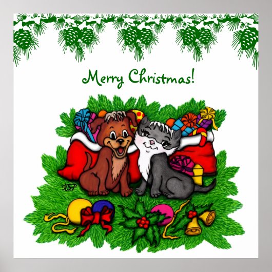 Kitty and Puppy , Happy XMas Poster (Vorne)