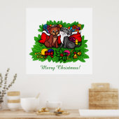Kitty and Puppy , Happy XMas Poster (Küche)