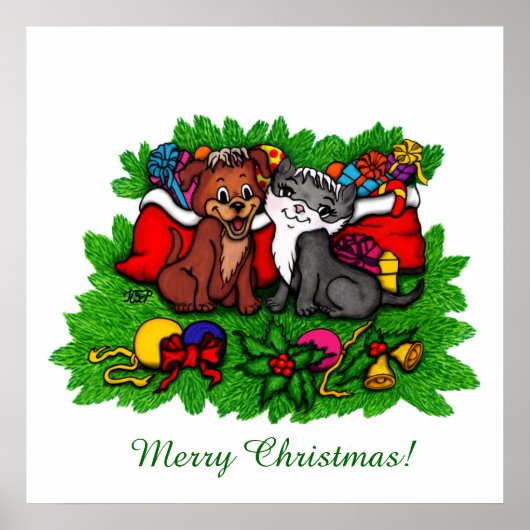 Kitty and Puppy , Happy XMas Poster (Vorne)