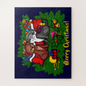 Kitty and Puppy , Happy XMas Puzzle (Vertikal)