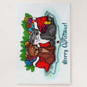 Kitty and Puppy , Happy XMas Puzzle (Vertikal)