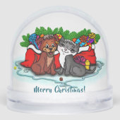 Kitty and Puppy , Happy XMas Schneekugeln (Rückseite)