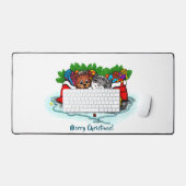 Kitty and Puppy , Happy XMas Schreibtischunterlage (Tastatur & Maus)