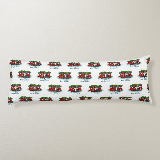 Kitty and Puppy , Happy XMas Seitenschläferkissen (Rückseite)