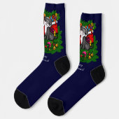 Kitty and Puppy , Happy XMas Socken (Linkes Detail)
