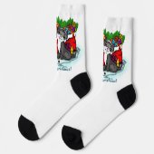 Kitty and Puppy , Happy XMas Socken (Linkes Detail)