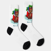 Kitty and Puppy , Happy XMas Socken (Rechts)